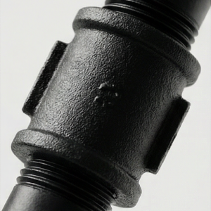 Close-up of black iron pipe candle holder in loft industrial style – handmade from Choose.lv